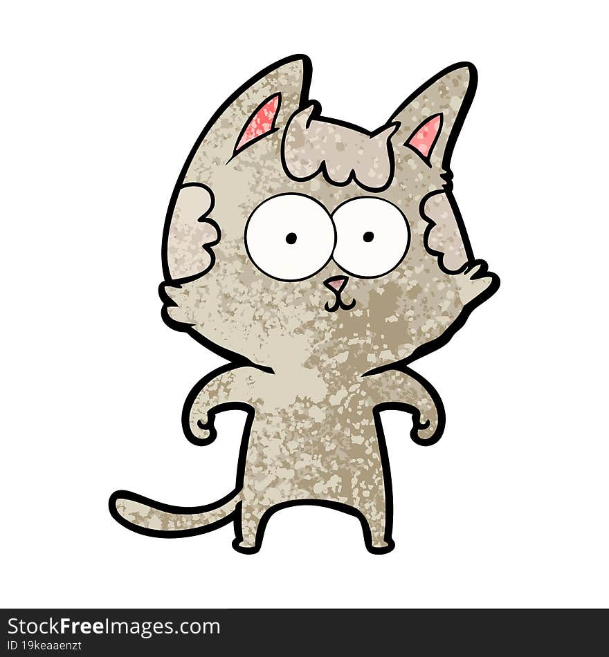 happy cartoon cat. happy cartoon cat