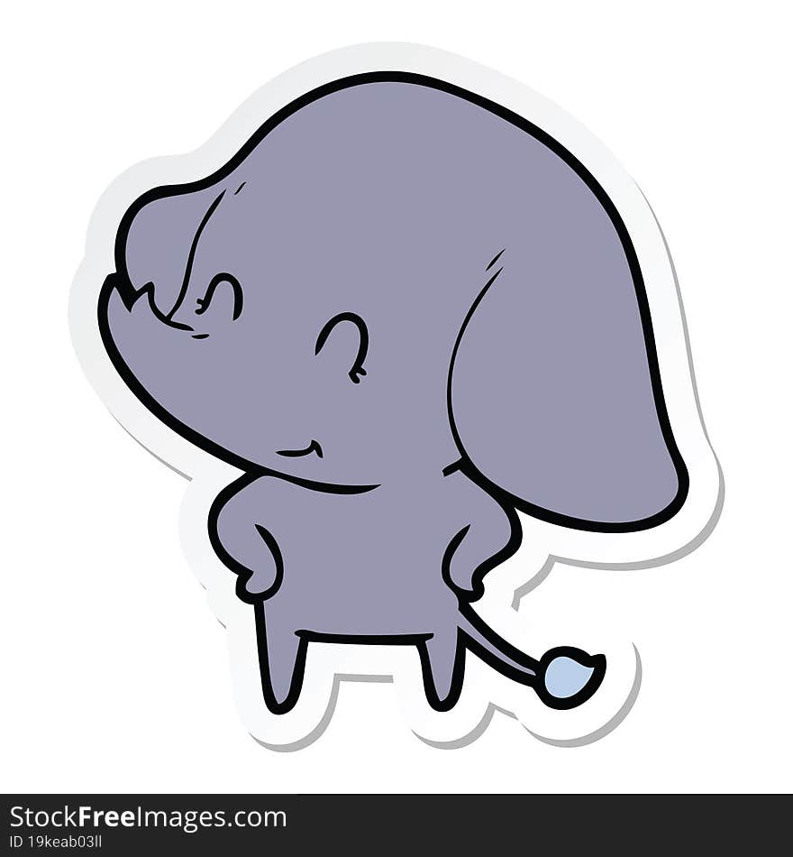 sticker of a cute cartoon elephant