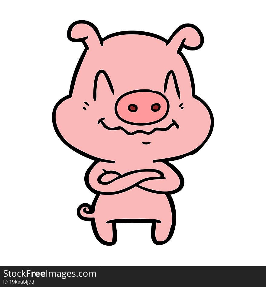 nervous cartoon pig. nervous cartoon pig