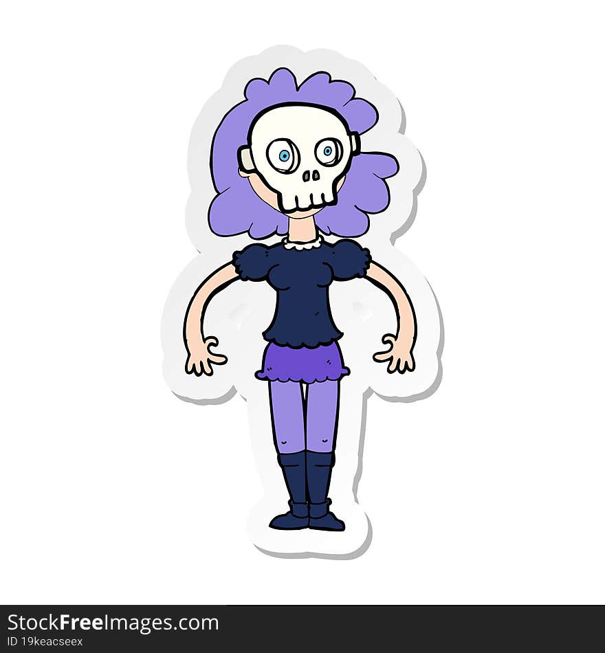 sticker of a cartoon trick or treat costume