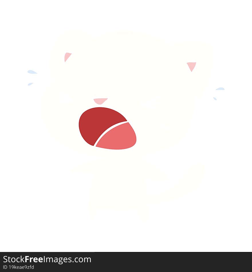 Cute Flat Color Style Cartoon Cat Crying