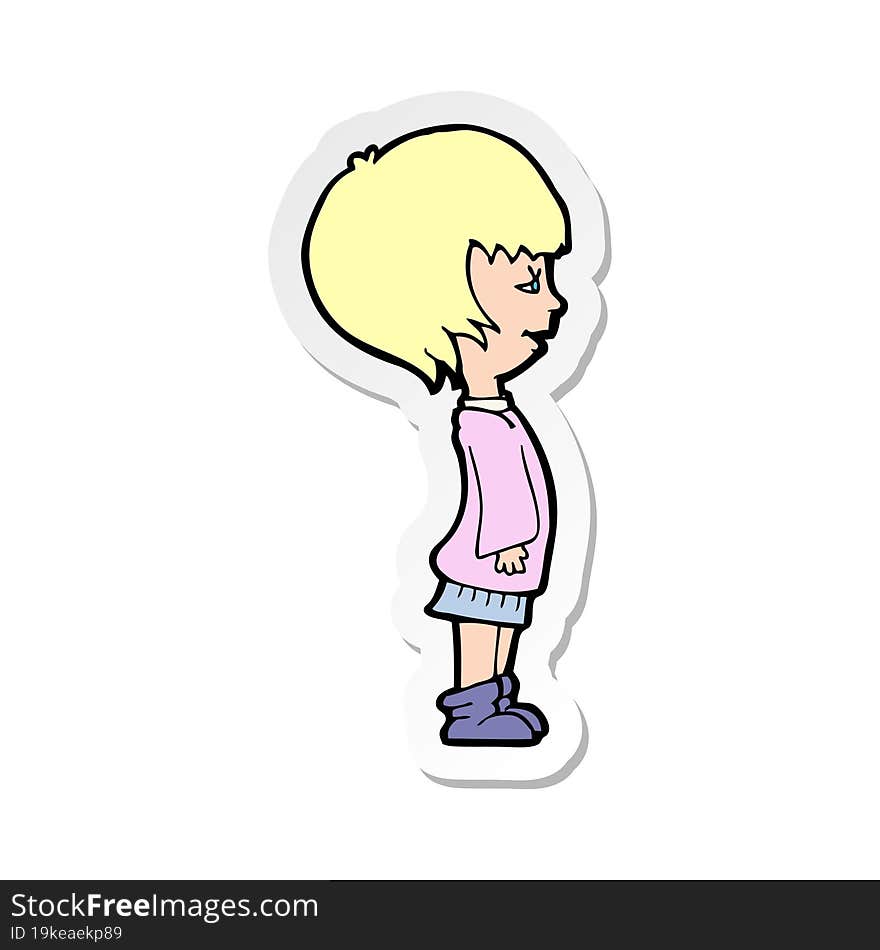 Sticker Of A Cartoon Girl