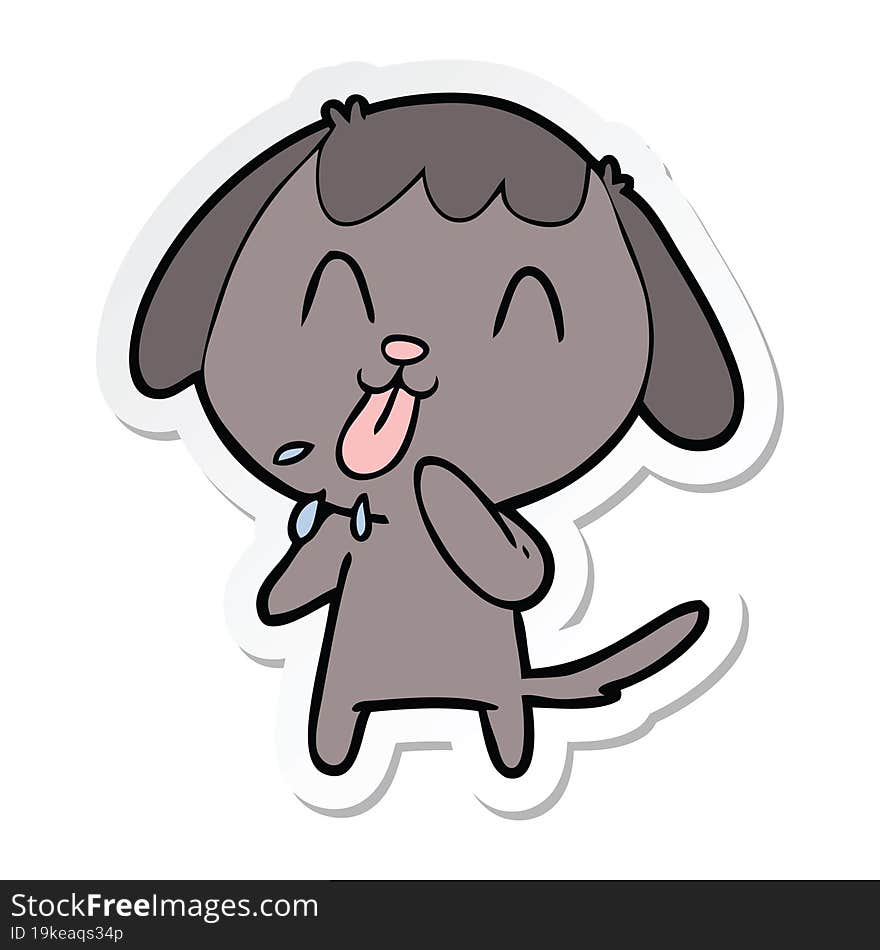 Sticker Of A Cute Cartoon Dog