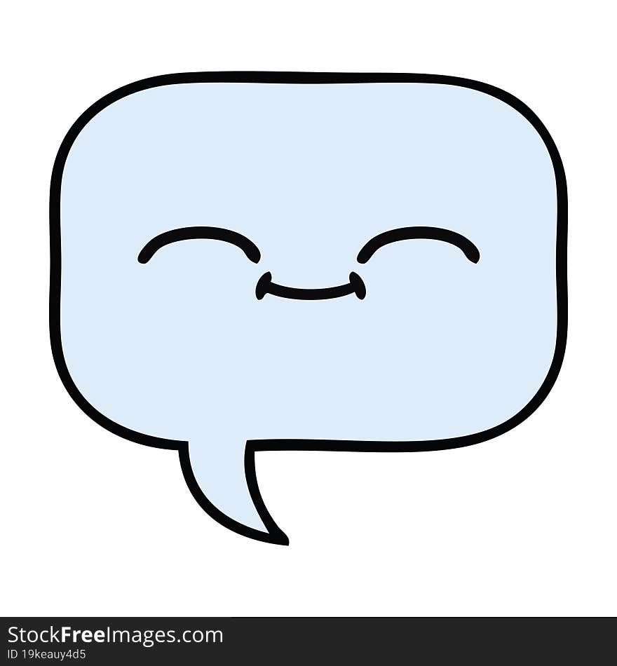 cute cartoon of a speech bubble. cute cartoon of a speech bubble