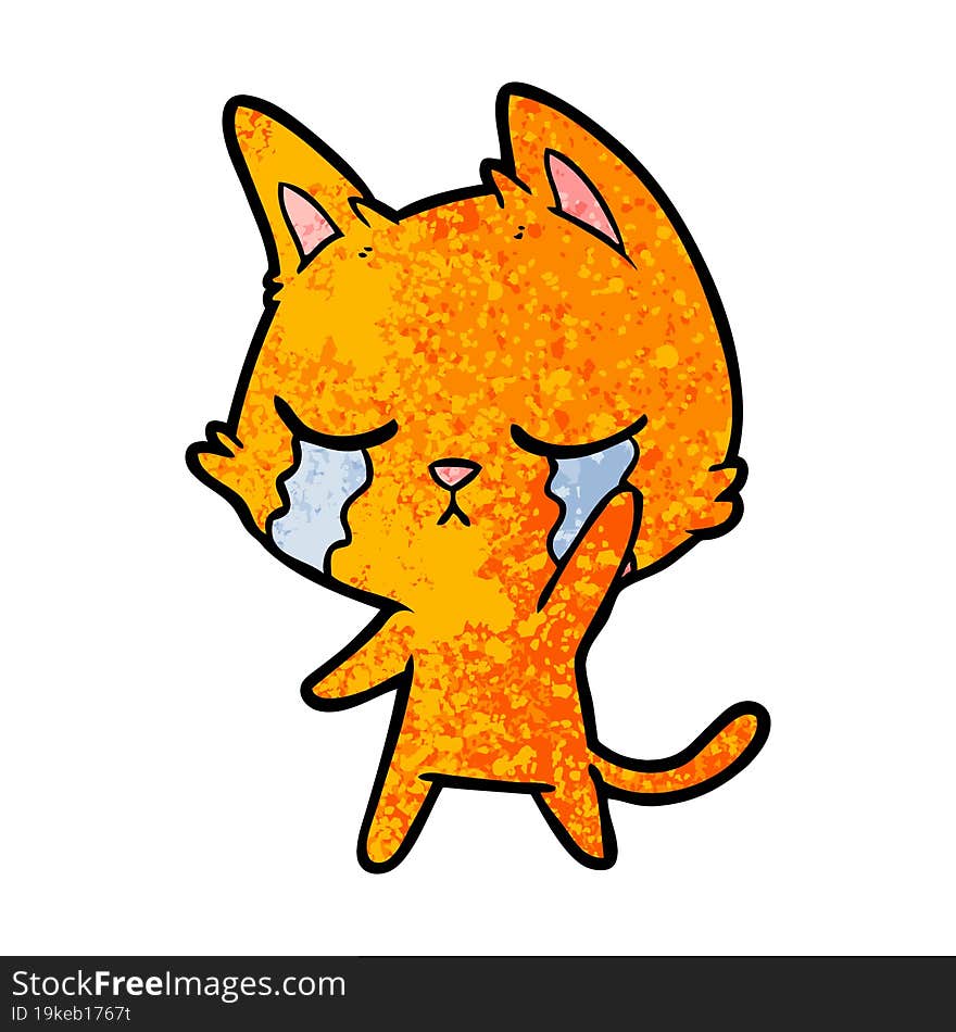 crying cartoon cat. crying cartoon cat