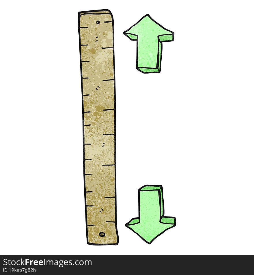 freehand drawn texture cartoon wooden ruler