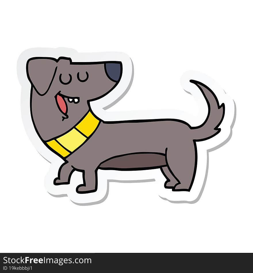 Sticker Of A Cartoon Dog