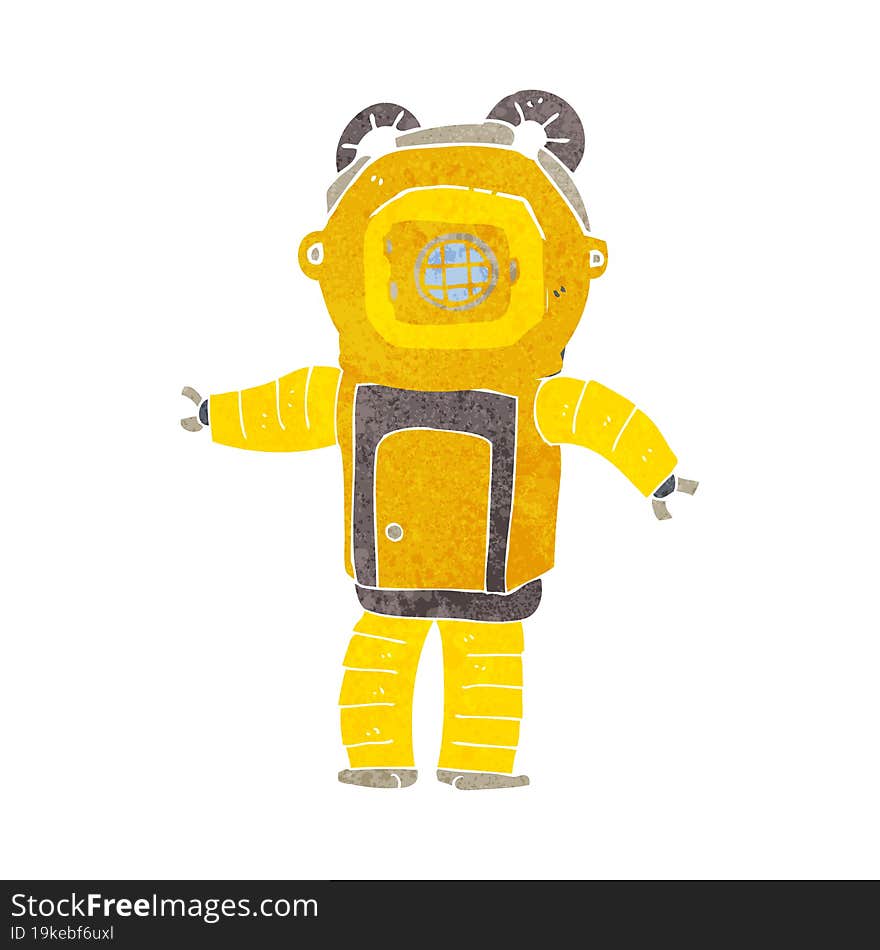 cartoon deep sea diver