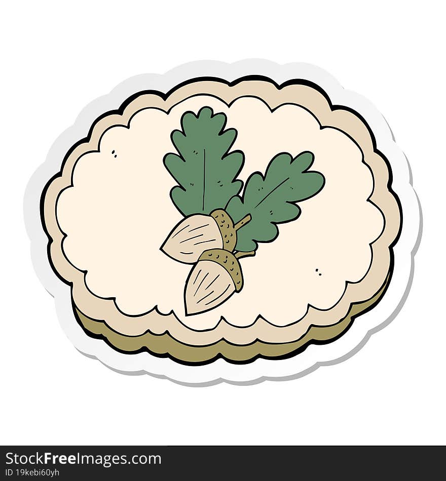 Sticker Of A Cartoon Acorn Symbol