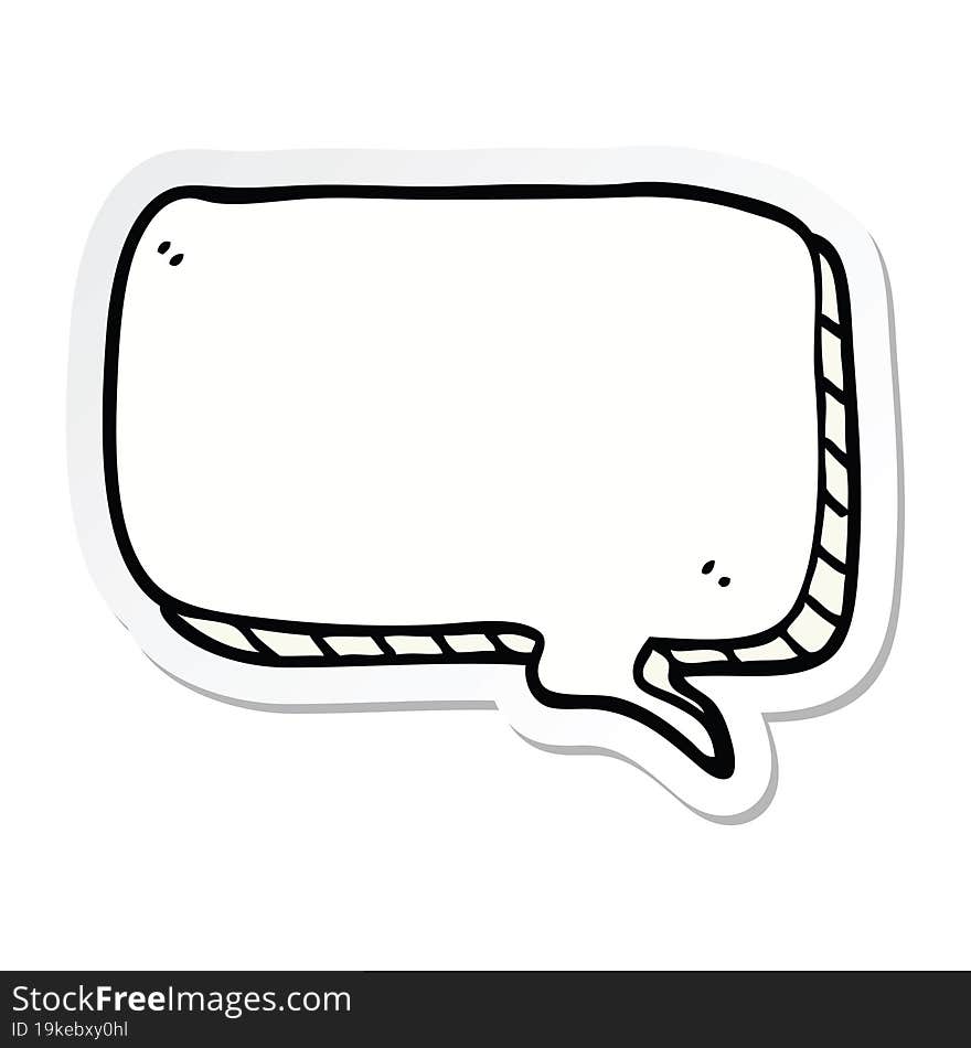 sticker of a cartoon speech bubble