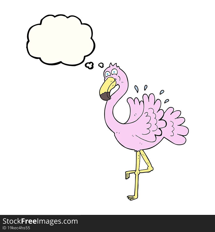 Thought Bubble Cartoon Flamingo