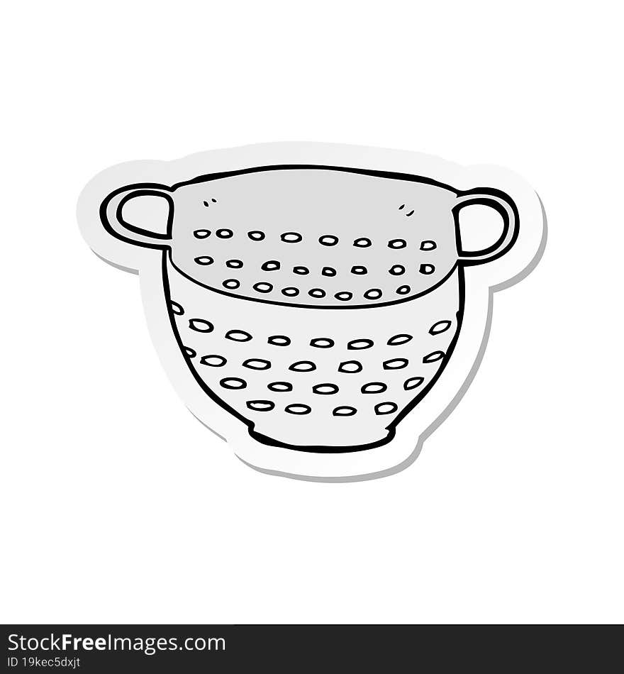 sticker of a cartoon colander