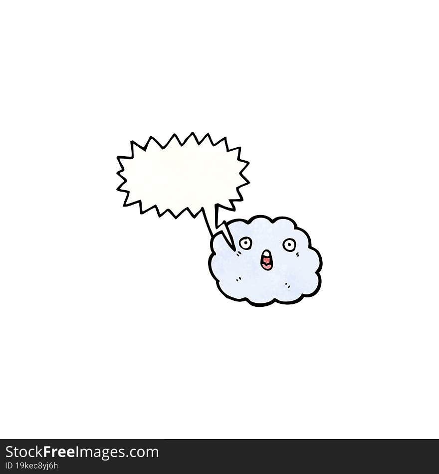 Shouting Cloud Cartoon Character