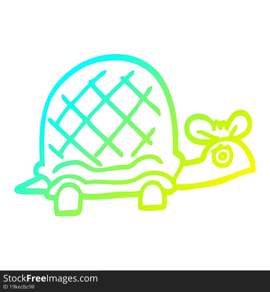 cold gradient line drawing cartoon funny tortoise