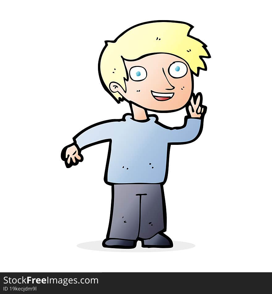 cartoon boy posing for photo