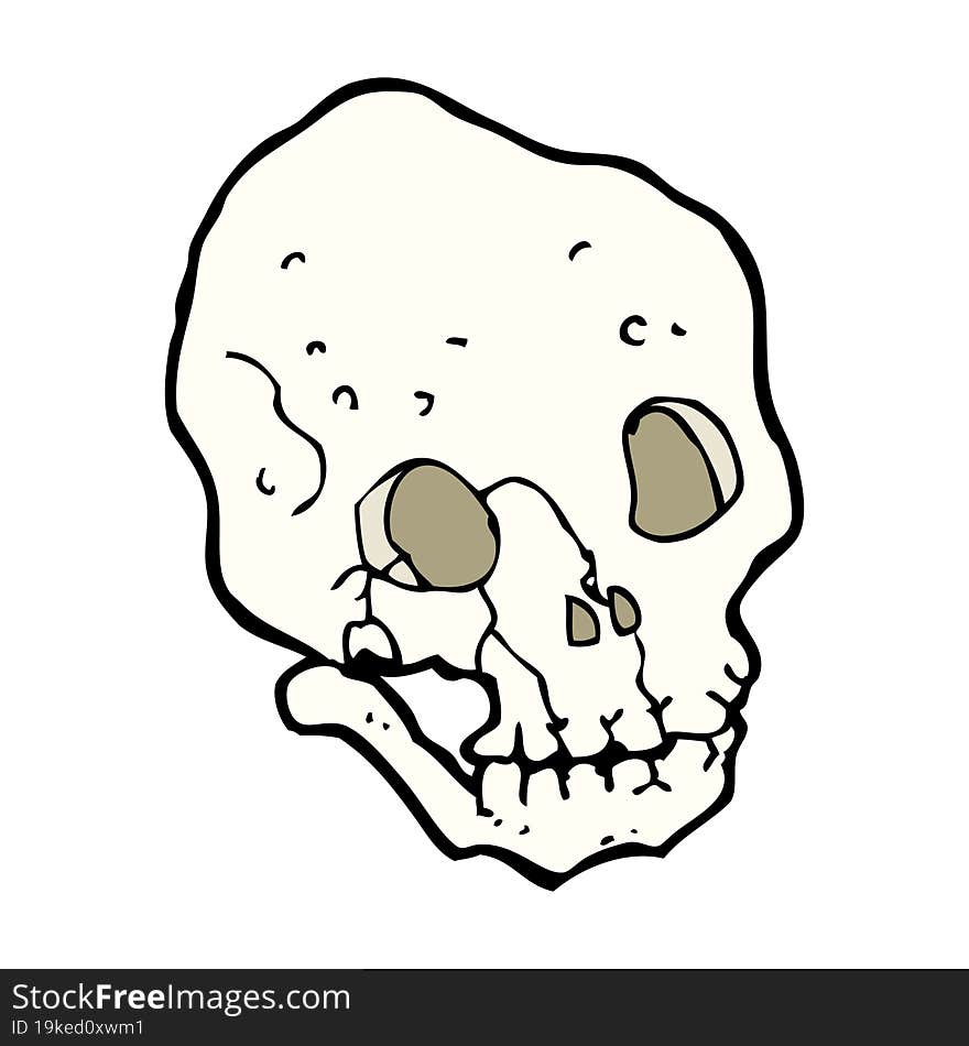 cartoon spooky skull