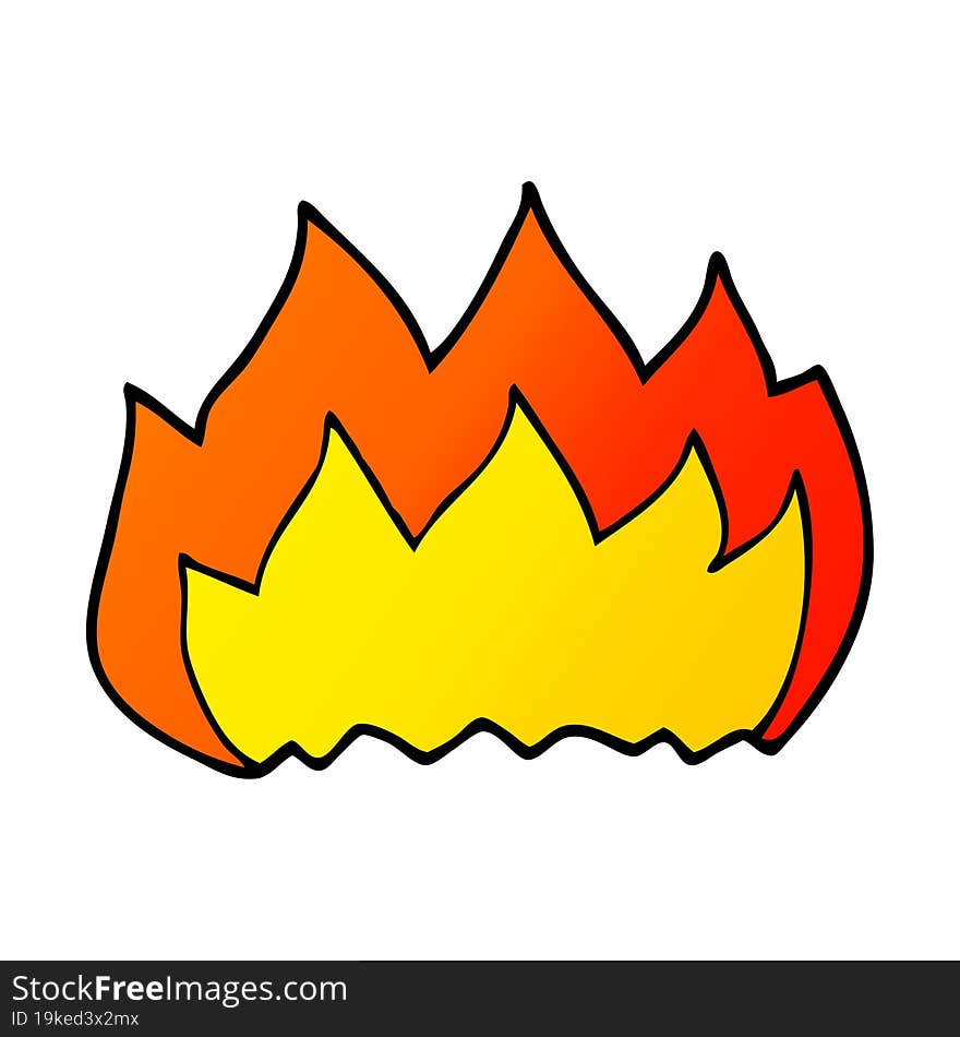 cartoon doodle hot flame