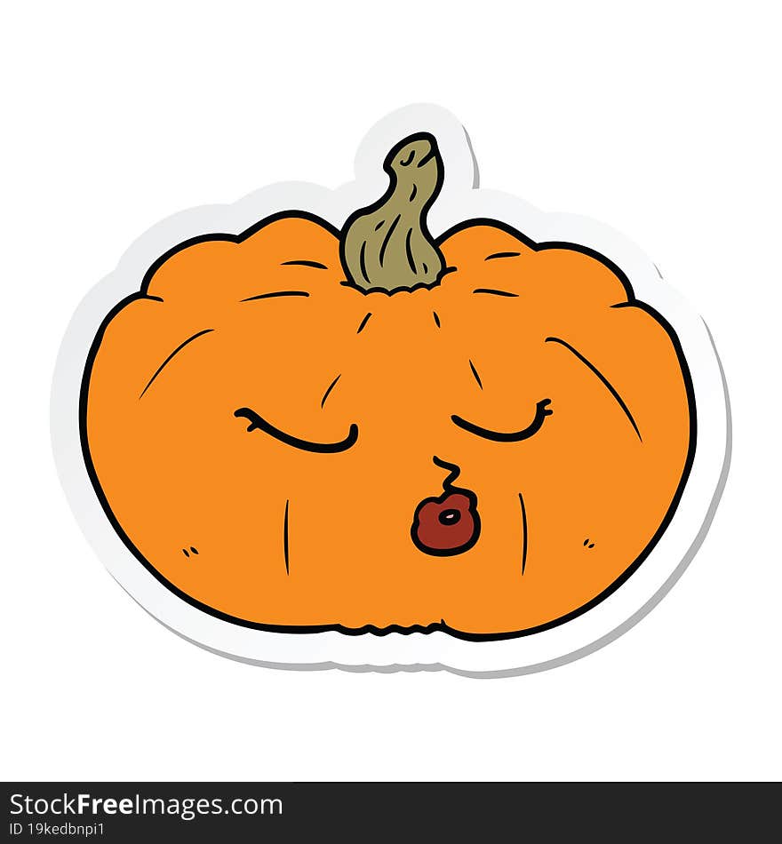 sticker of a cartoon pumpkin