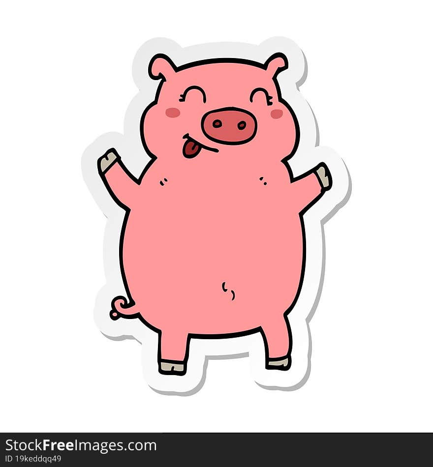 sticker of a cartoon pig