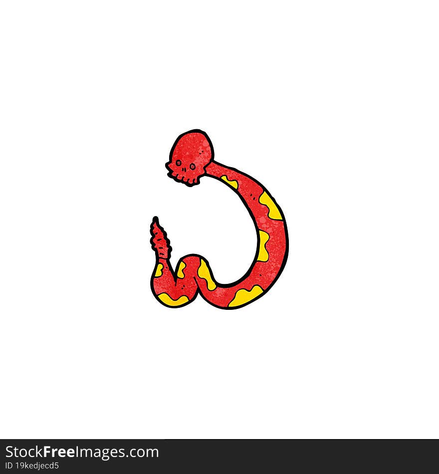 cartoon snake with skull