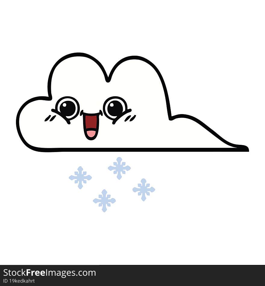 cute cartoon snow cloud