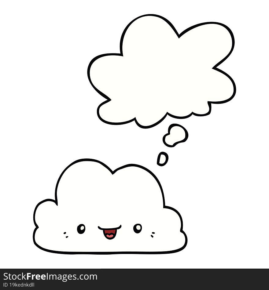 cute cartoon cloud and thought bubble