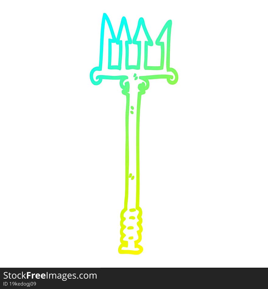 cold gradient line drawing cartoon trident