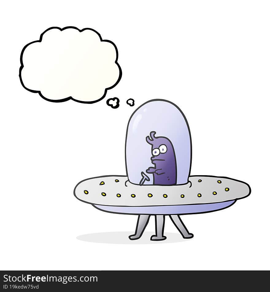 thought bubble cartoon flying saucer