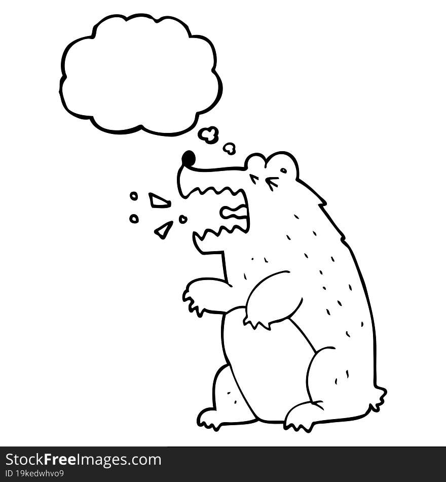 thought bubble cartoon bear