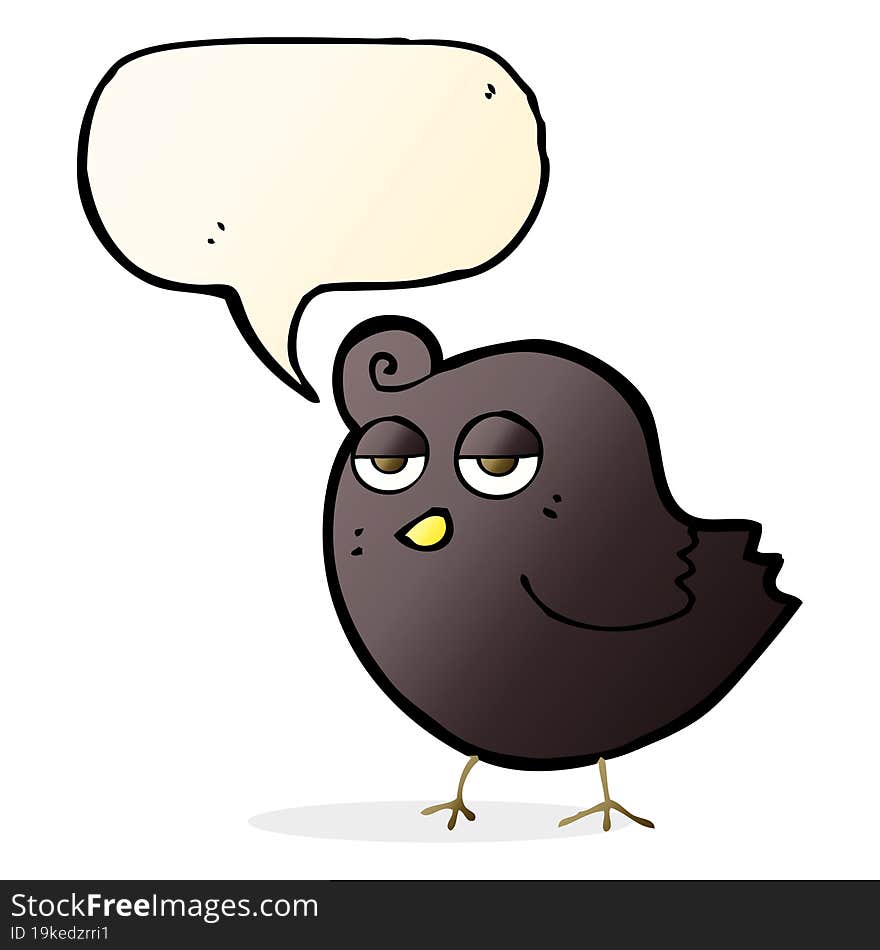 cartoon bird with speech bubble