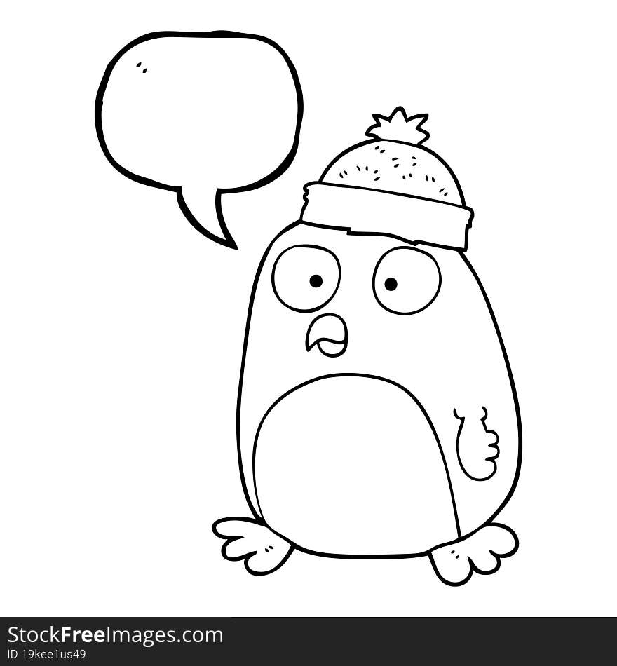 speech bubble cartoon penguin