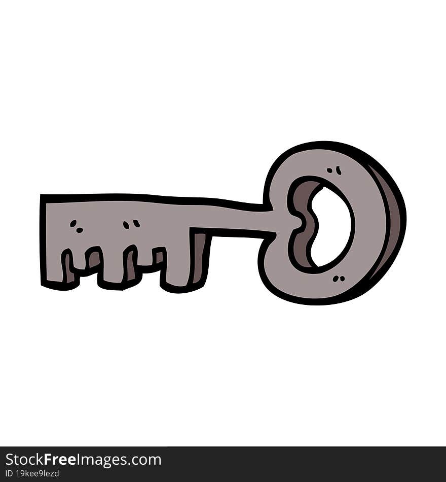 cartoon doodle metal key