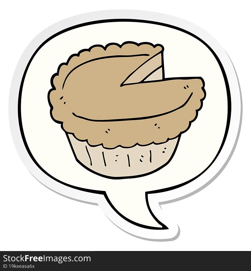 cartoon pie and speech bubble sticker