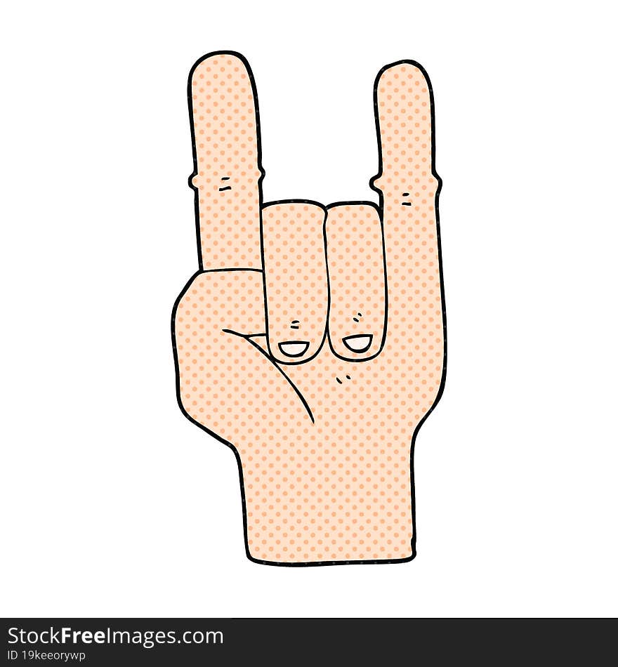 cartoon devil horns hand symbol