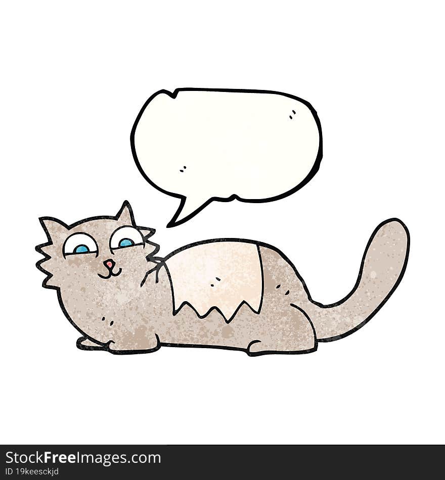 Texture Speech Bubble Cartoon Cat