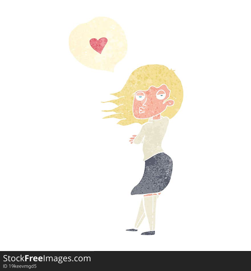 cartoon woman talking about love