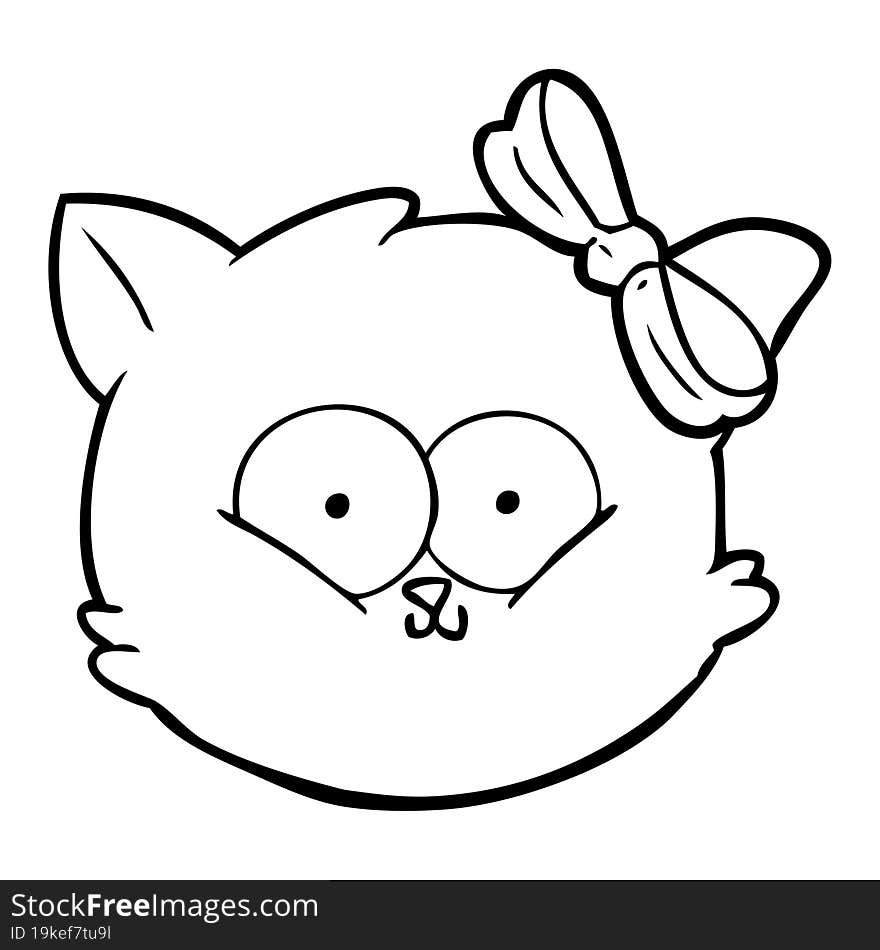 cute cartoon kitten face. cute cartoon kitten face