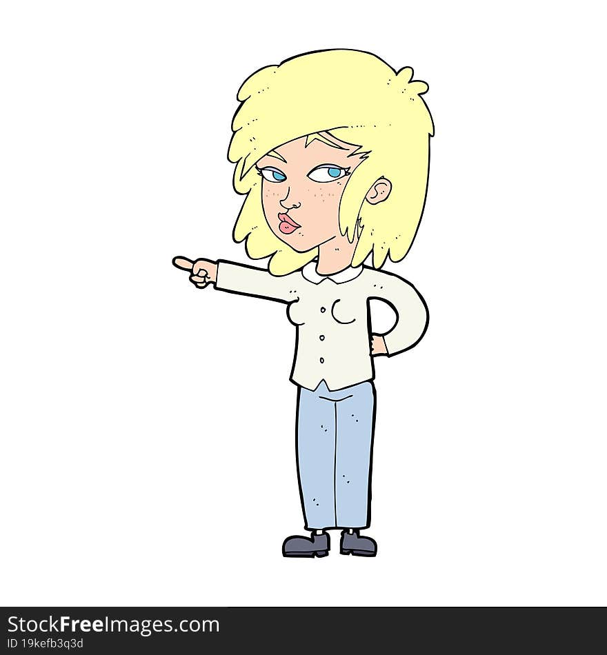 cartoon woman pointing