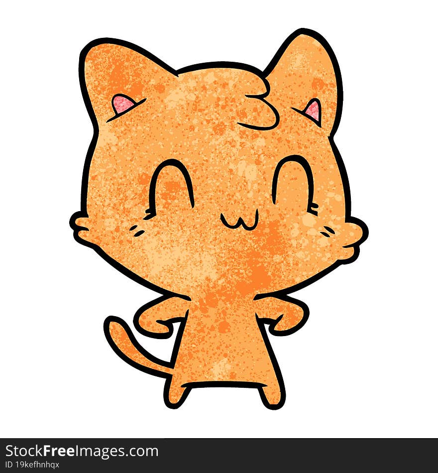 cartoon happy cat. cartoon happy cat