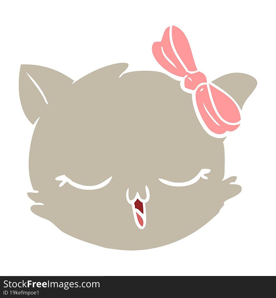 flat color style cartoon cat face