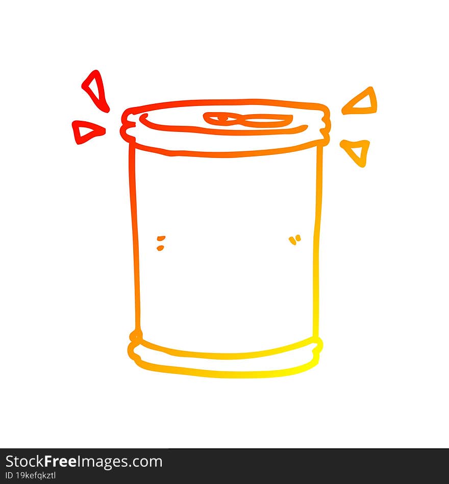 warm gradient line drawing cartoon soda can