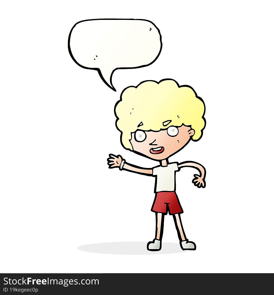 cartoon sporty person with speech bubble