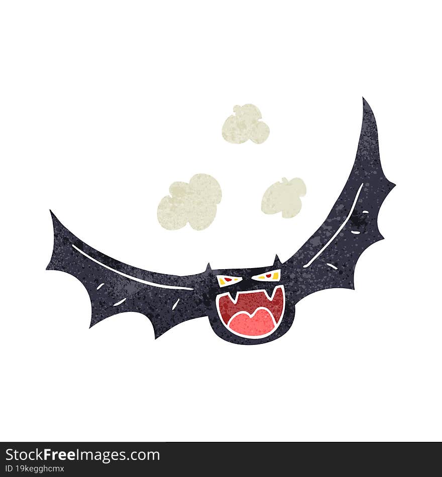 retro cartoon halloween bat