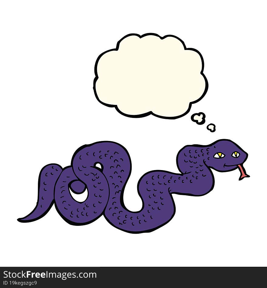 cartoon snake with thought bubble