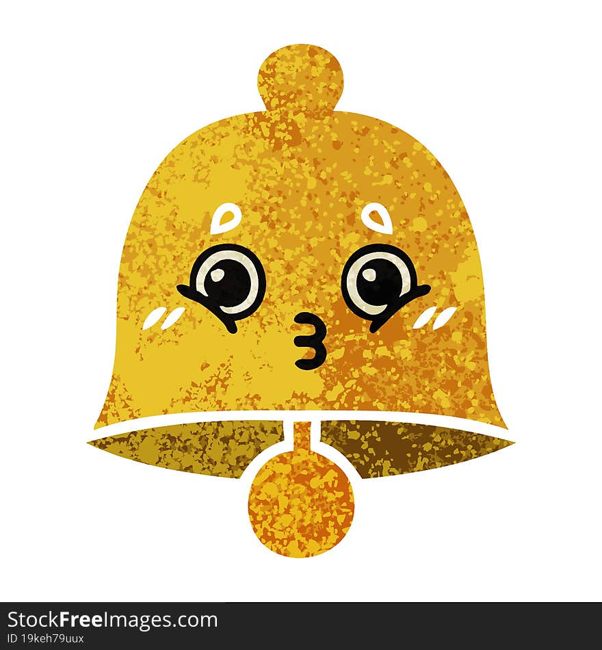 retro illustration style cartoon of a bell