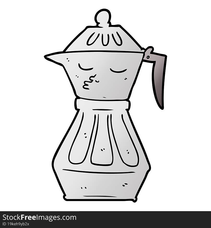 cartoon coffee pot. cartoon coffee pot