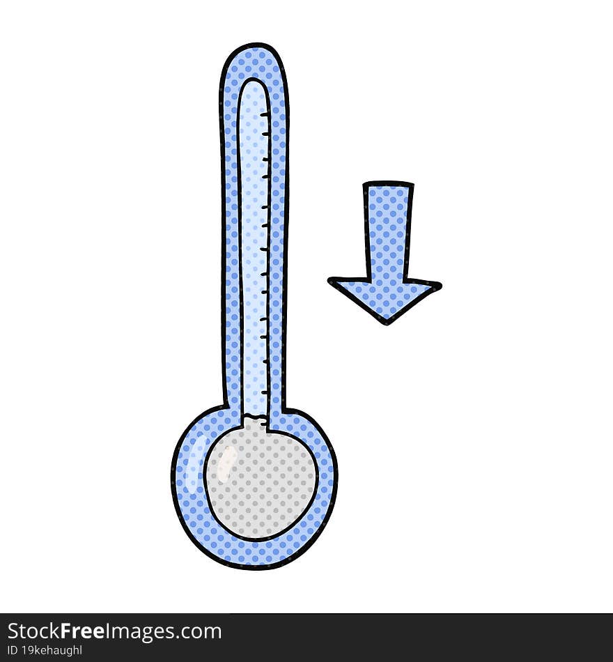 freehand drawn cartoon dropping temperature