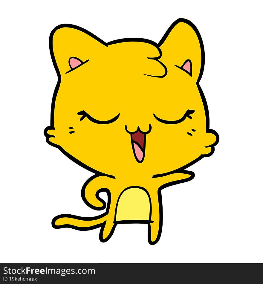 happy cartoon cat. happy cartoon cat