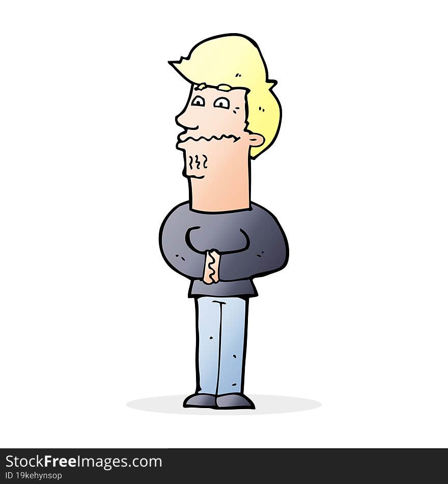 cartoon nervous man