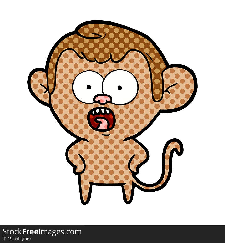 cartoon shocked monkey. cartoon shocked monkey